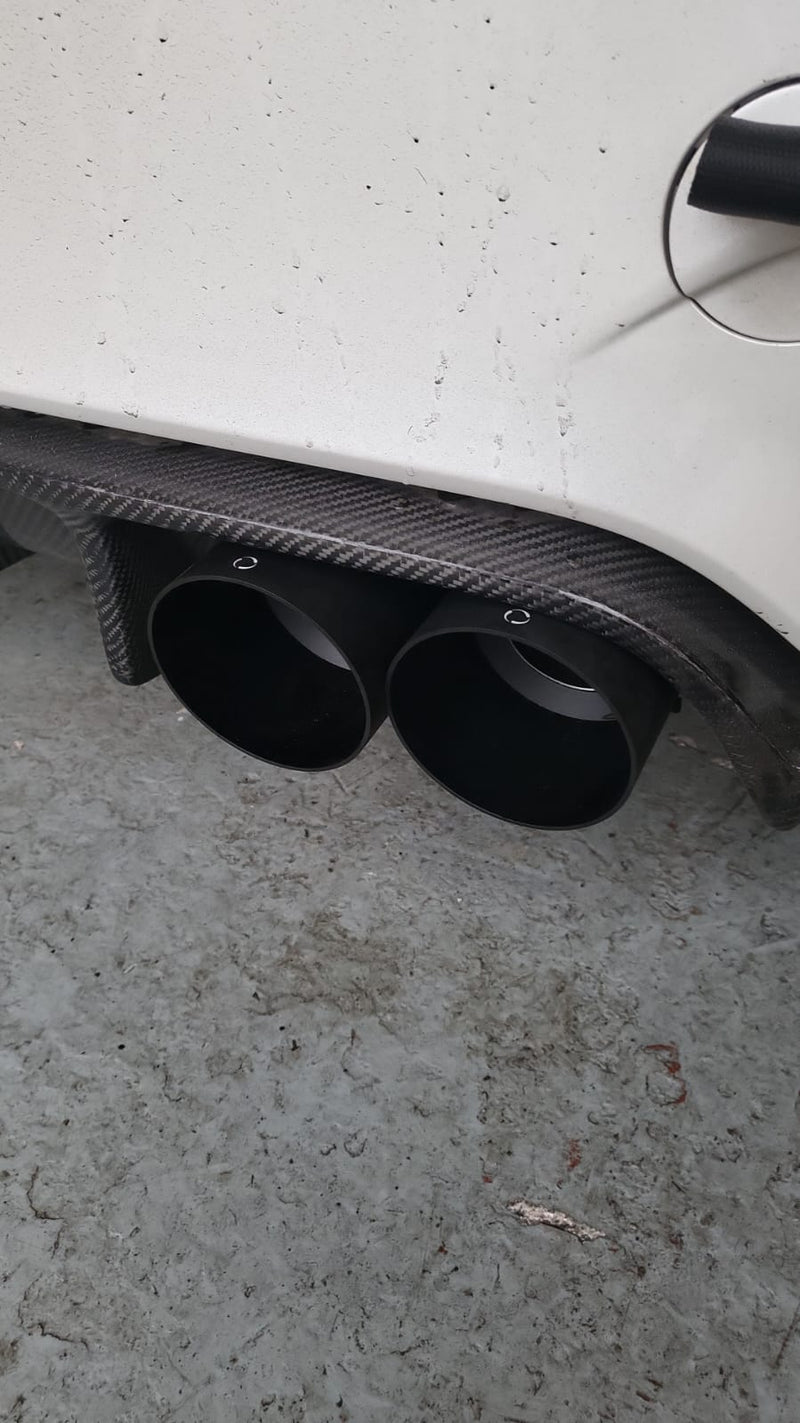 Load image into Gallery viewer, RS Ghigo 3.85&quot; Billet Black Exhaust Tips (BMW M2C, M3, M4 F80, F82, F83 F87)
