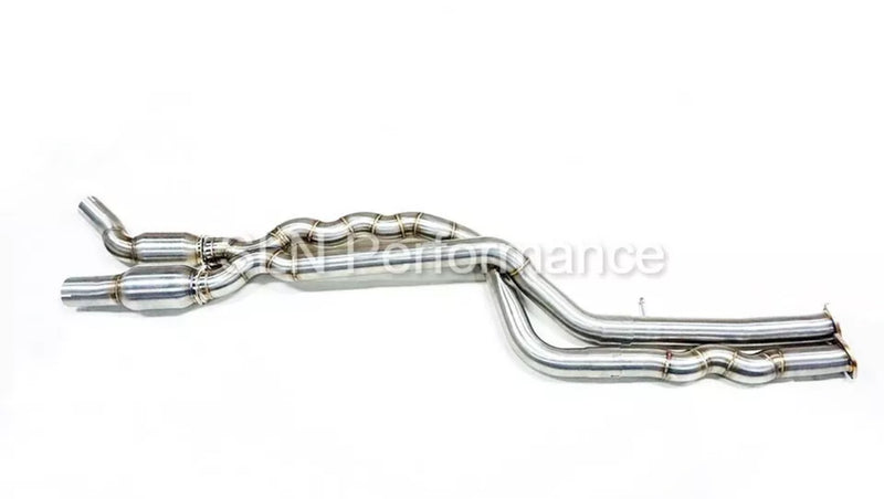 Load image into Gallery viewer, SLN BMW S55 M2C Equal Length Resonated Mid Pipe with underbrace
