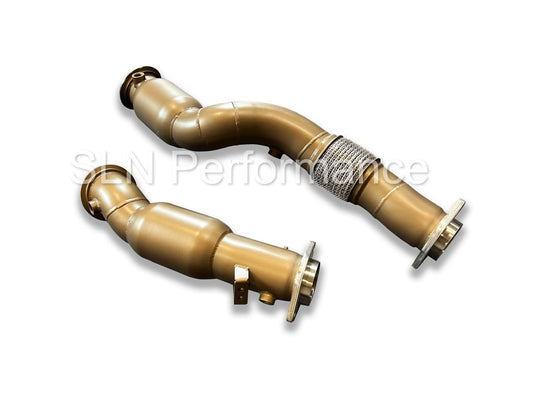 SLN BMW S58 Ceramic Coated Sports Cat Downpipes M3 G80 M4 G82 & X3M X4M LCI