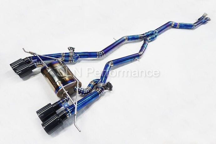 SLN BMW S58 M3 G80 M4 G82 Titanium Single Mid Cat Back with Under-Brace