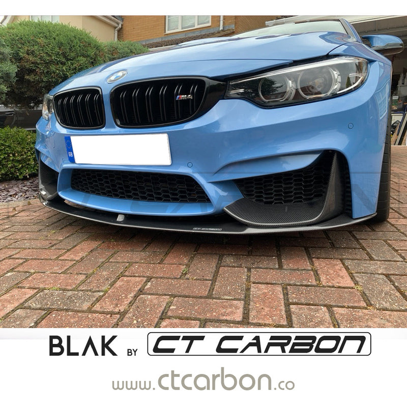 Load image into Gallery viewer, BMW M4 F82 / F83 &amp; F32 4 SERIES DOUBLE SLAT BLACK GRILLS - BLAK BY CT CARBON - CT Carbon
