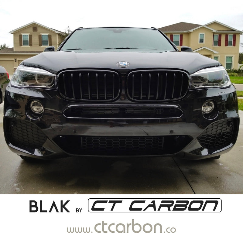 Load image into Gallery viewer, BMW F15 &amp; F16 X5 &amp; X6 SINGLE SLAT BLACK GRILLS- BLAK BY CT CARBON - CT Carbon
