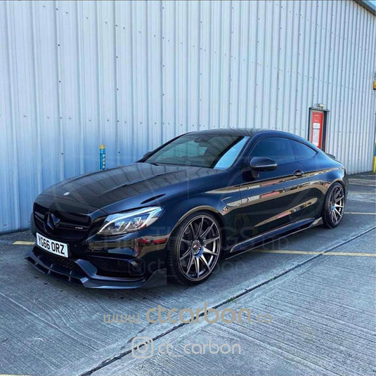 MERCEDES C63 W205 COUPE CARBON FIBRE SPLITTER - B-STYLE - CT Carbon