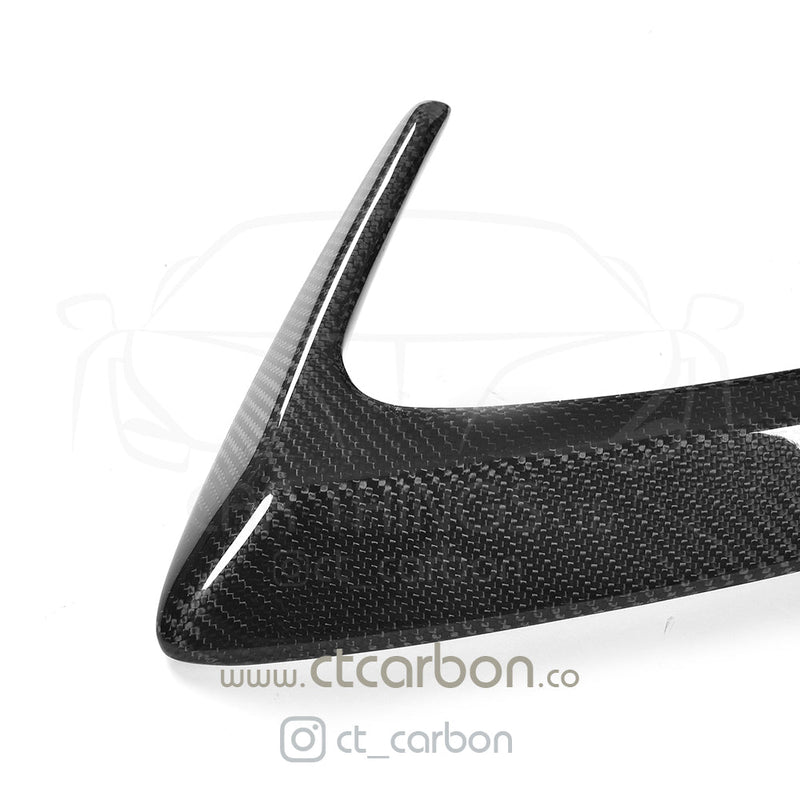 Load image into Gallery viewer, MERCEDES W205 C63 &amp; C63S COUPE 2DR REAR BUMPER CARBON FIBRE CANARDS - CT Carbon
