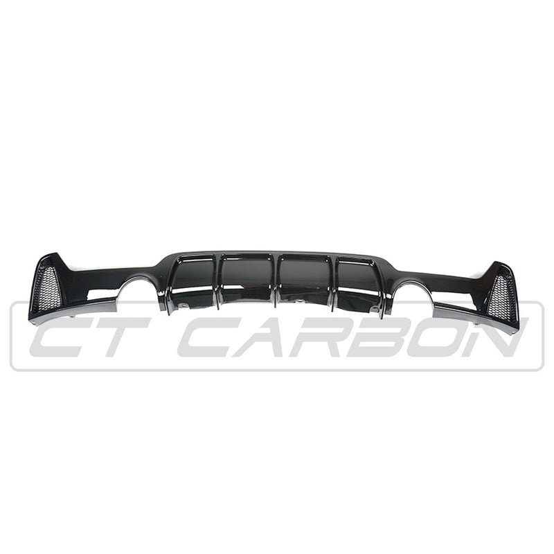 Load image into Gallery viewer, BMW 4 Series F32/F33/F36 Gloss Black Dual Exit Exhaust Diffuser - BLAK BY CT CARBON
