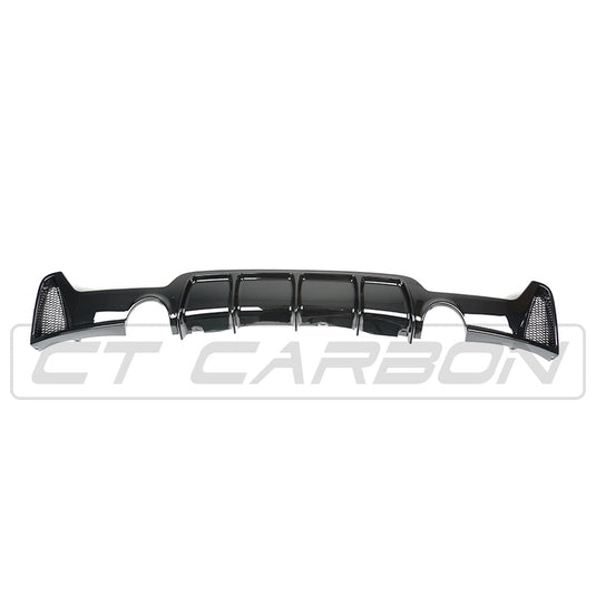 BMW 4 Series F32/F33/F36 Gloss Black Dual Exit Exhaust Diffuser - BLAK BY CT CARBON