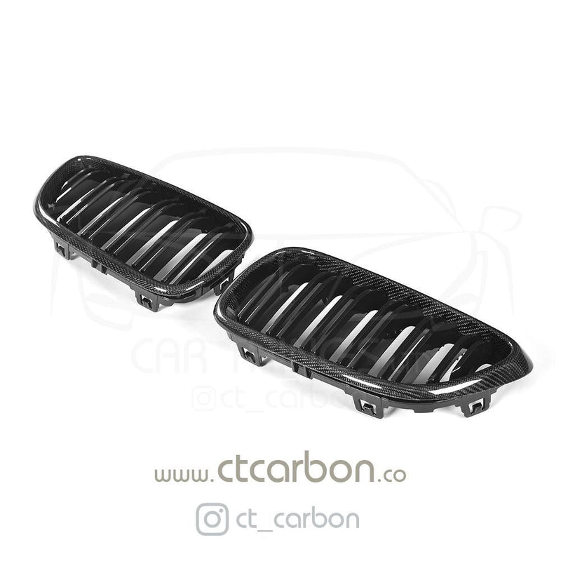 Load image into Gallery viewer, BMW M2/2 SERIES F87/F22 CARBON FIBRE GRILLS - CT Carbon
