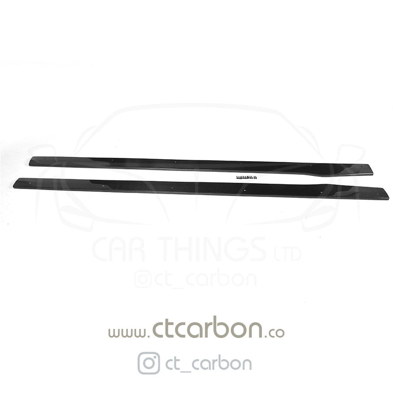 Load image into Gallery viewer, MERCEDES W205 C63 &amp; C63S COUPE 2DR &amp; SALOON 4DR CARBON SIDE SKIRTS - D STYLE - CT Carbon
