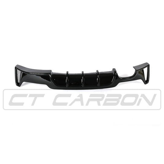 BMW 4 Series F32/F33/F36 Gloss Black Twin Left Exhaust Diffuser - BLAK BY CT CARBON