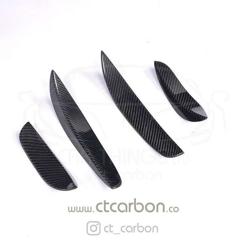 Load image into Gallery viewer, MERCEDES W205 C63 &amp; C63S FRONT BUMPER CARBON FIBRE CANARDS / FINS - CT Carbon
