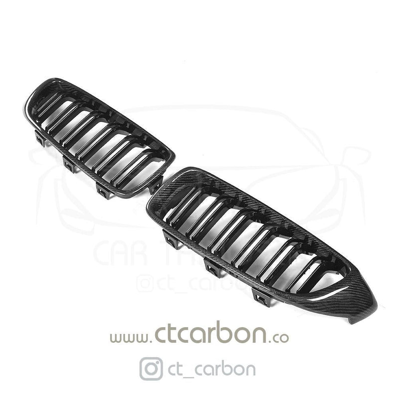 Load image into Gallery viewer, BMW M3/M4 (F80 F82 F83) CARBON FIBRE GRILLS - CT Carbon
