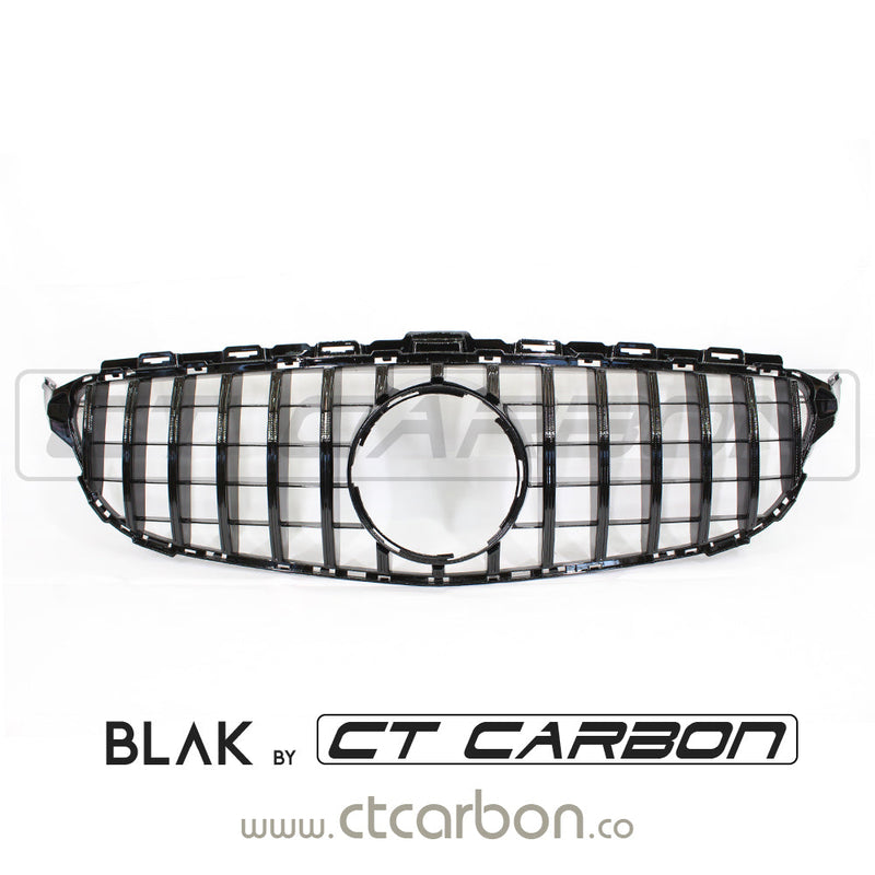 Load image into Gallery viewer, MERCEDES W205 C CLASS 2014-2018 BLACK GRILL (WITHOUT CAMERA) - BLAK BY CT CARBON - CT Carbon
