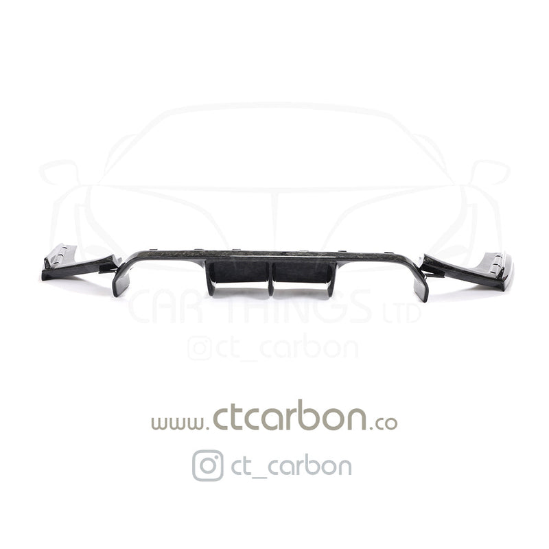 Load image into Gallery viewer, BMW M3/M4 (F80 F82 F83) FORGED CARBON FIBRE DIFFUSER - V STYLE - CT Carbon
