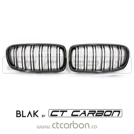 BMW F30 3 SERIES BLACK DOUBLE SLAT GRILLS - BLAK BY CT CARBON - CT Carbon