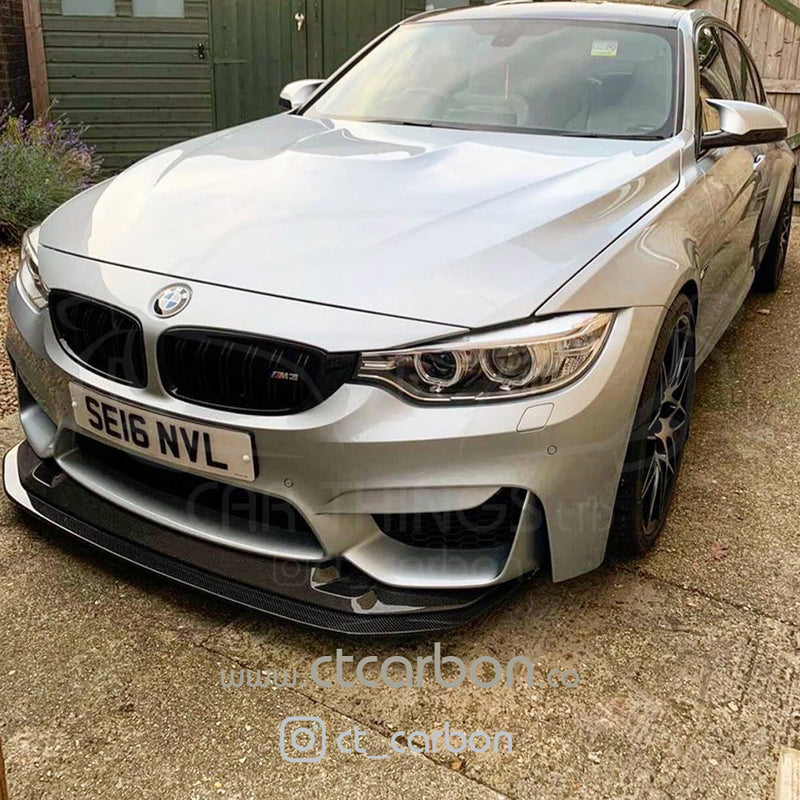 Load image into Gallery viewer, BMW M3/M4 (F80 F82 F83) CARBON FIBRE SPLITTER (2 PIECE) - GTS STYLE - CT Carbon
