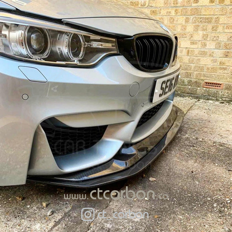 Load image into Gallery viewer, BMW M3/M4 (F80 F82 F83) CARBON FIBRE SPLITTER (2 PIECE) - GTS STYLE - CT Carbon
