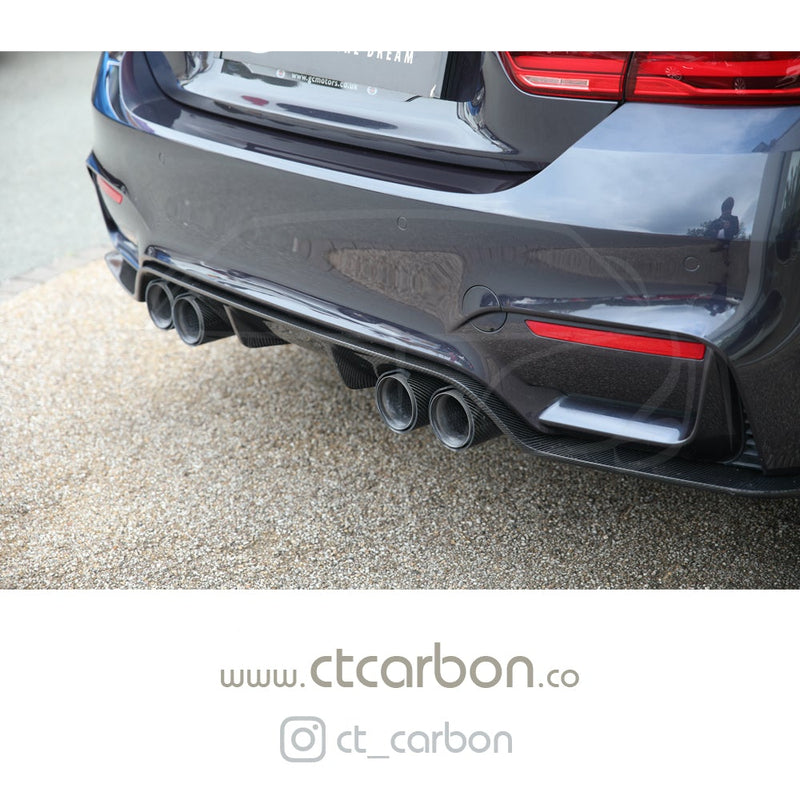 Load image into Gallery viewer, BMW M3/M4 (F80 F82 F83) CARBON FIBRE DIFFUSER - 3D STYLE - CT Carbon
