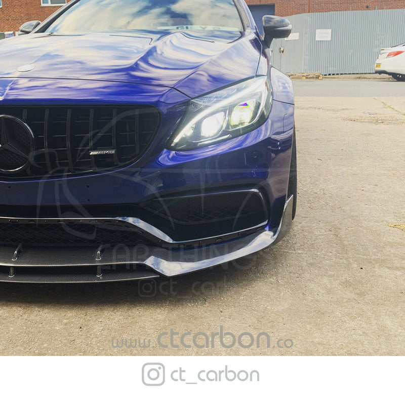 Load image into Gallery viewer, MERCEDES C63 W205 COUPE CARBON FIBRE SPLITTER - B-STYLE - CT Carbon
