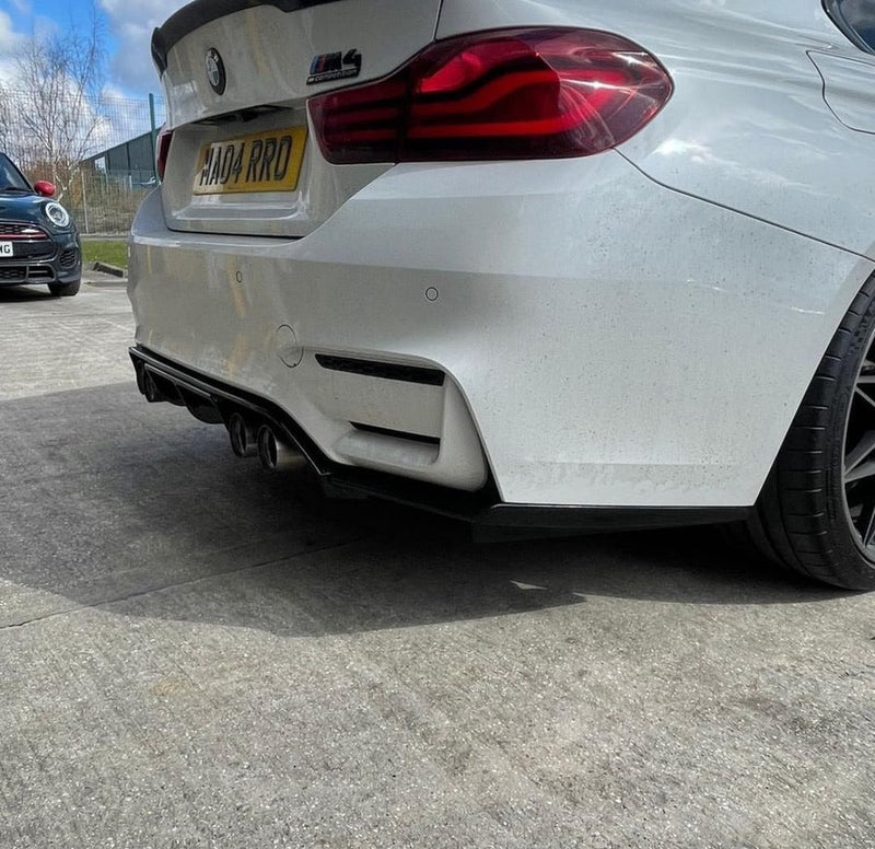 Load image into Gallery viewer, BMW M3/M4 (F80 F82 F83) GLOSS BLACK DIFFUSER - V STYLE
