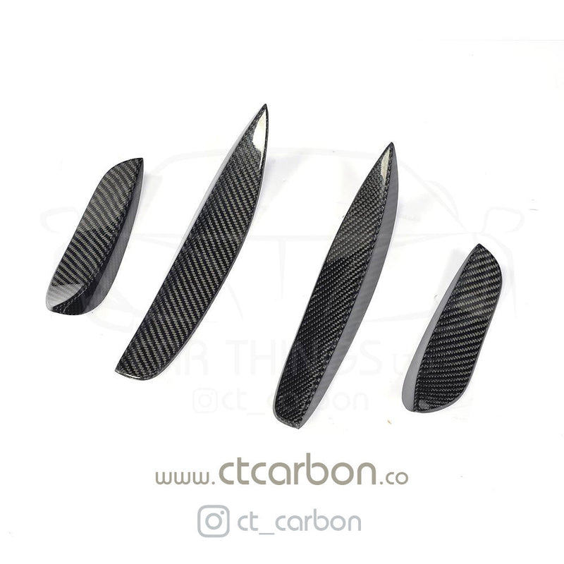 Load image into Gallery viewer, MERCEDES W205 C63 &amp; C63S FRONT BUMPER CARBON FIBRE CANARDS / FINS - CT Carbon
