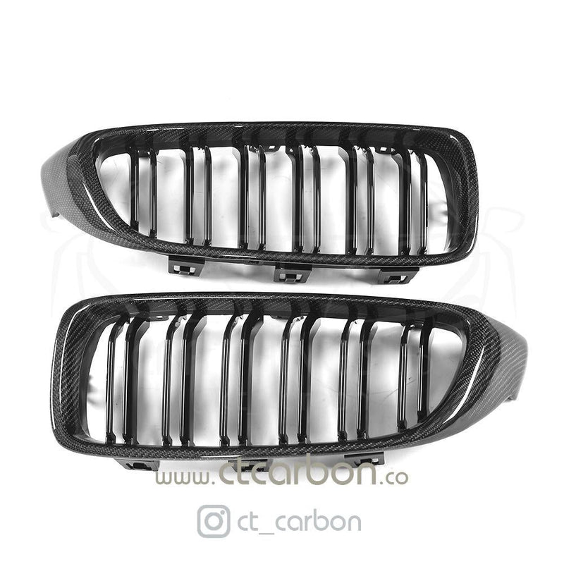 Load image into Gallery viewer, BMW M3/M4 (F80 F82 F83) CARBON FIBRE GRILLS - CT Carbon
