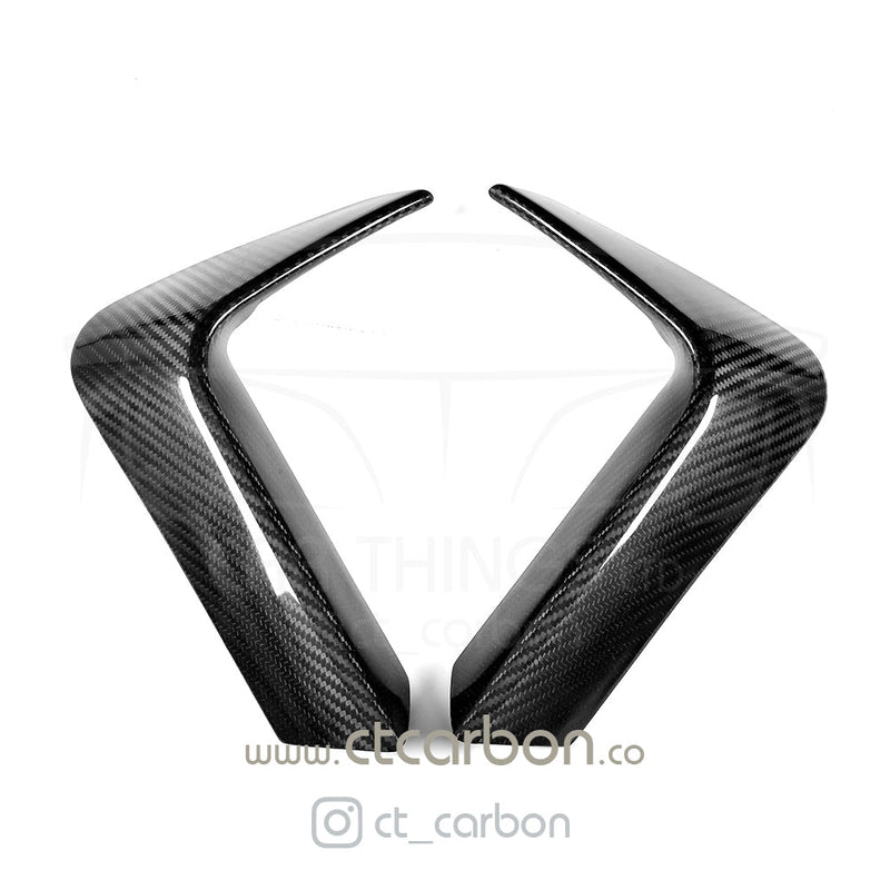 Load image into Gallery viewer, BMW M3 &amp; M4 F80 F81 F82 REAR CARBON FIBRE BUMPER CANARDS - CT Carbon
