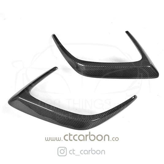 MERCEDES W205 C63 & C63S COUPE 2DR REAR BUMPER CARBON FIBRE CANARDS - CT Carbon