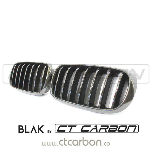 BMW F15 & F16 X5 & X6 SINGLE SLAT BLACK GRILLS- BLAK BY CT CARBON - CT Carbon