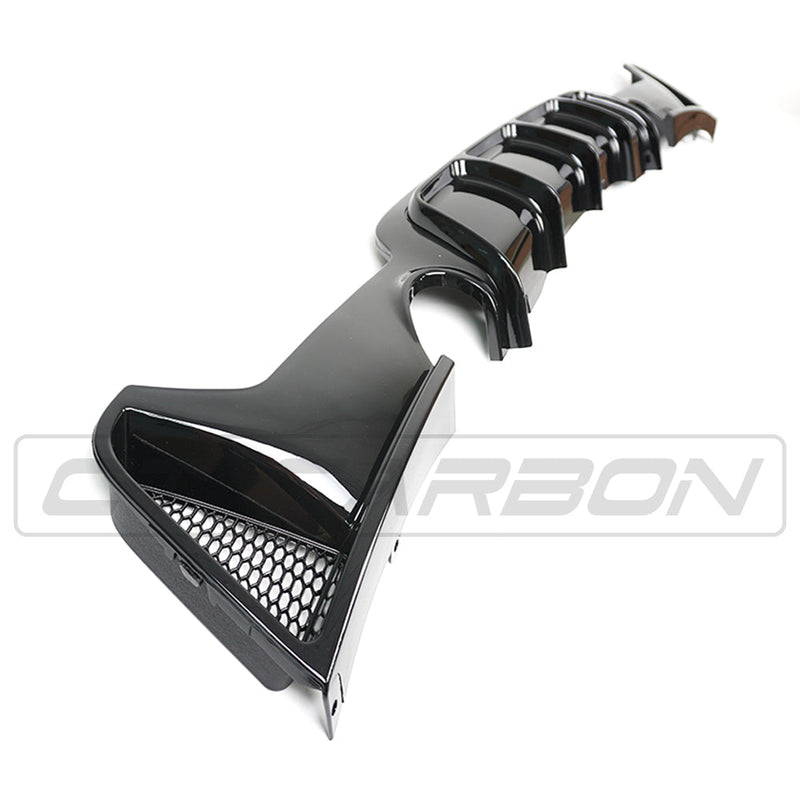 Load image into Gallery viewer, BMW 4 Series F32/F33/F36 Gloss Black Dual Exit Exhaust Diffuser - BLAK BY CT CARBON
