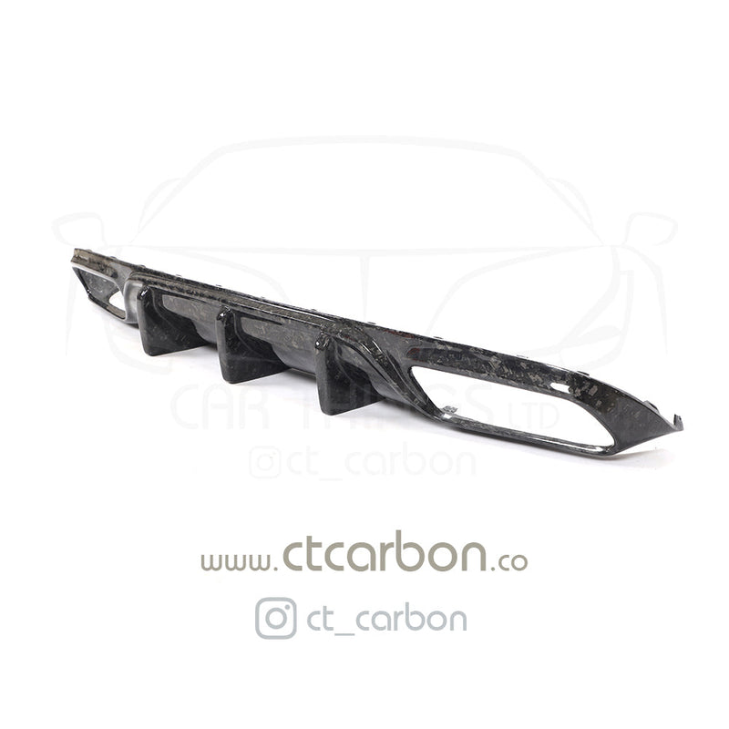 Load image into Gallery viewer, MERCEDES C63/C63S W205 COUPE FORGED CARBON FIBRE DIFFUSER - BIG FIN - CT Carbon
