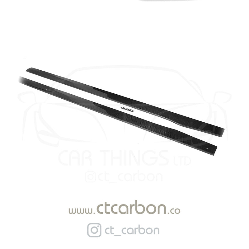 Load image into Gallery viewer, MERCEDES W205 C63 &amp; C63S COUPE 2DR &amp; SALOON 4DR CARBON SIDE SKIRTS - D STYLE - CT Carbon
