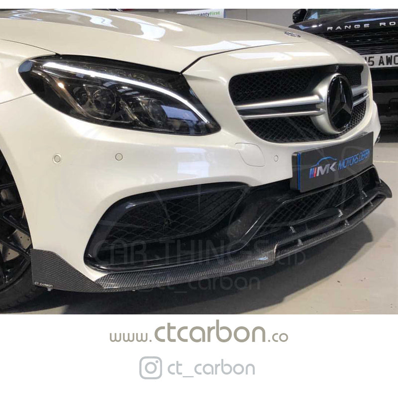 Load image into Gallery viewer, MERCEDES C63 W205 SALOON/ESTATE CARBON FIBRE SPLITTER - B-STYLE - CT Carbon
