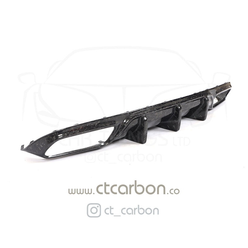 Load image into Gallery viewer, MERCEDES C63/C63S W205 COUPE FORGED CARBON FIBRE DIFFUSER - BIG FIN - CT Carbon
