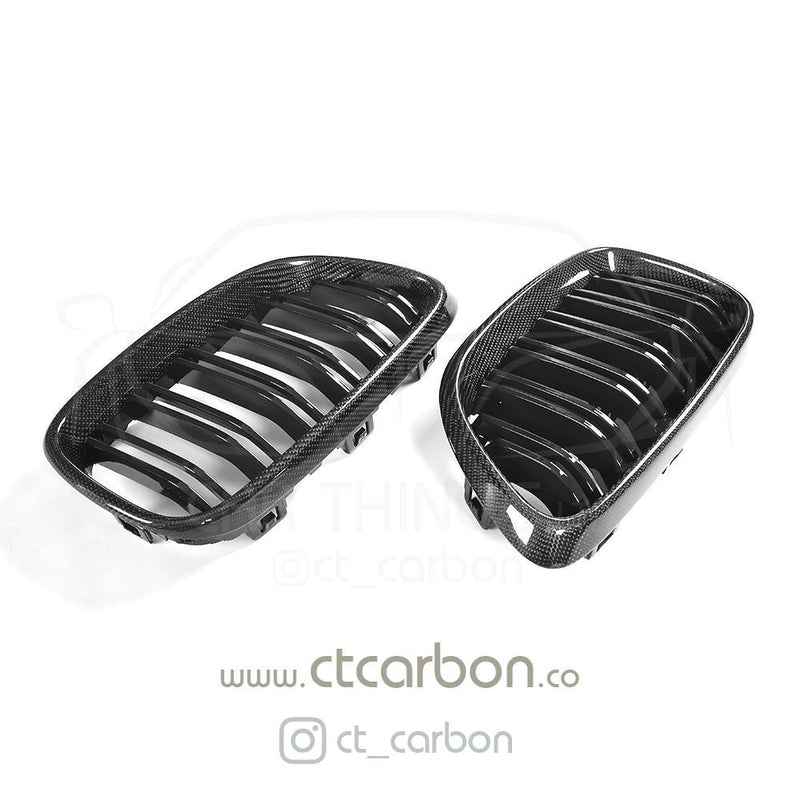 Load image into Gallery viewer, BMW M2/2 SERIES F87/F22 CARBON FIBRE GRILLS - CT Carbon
