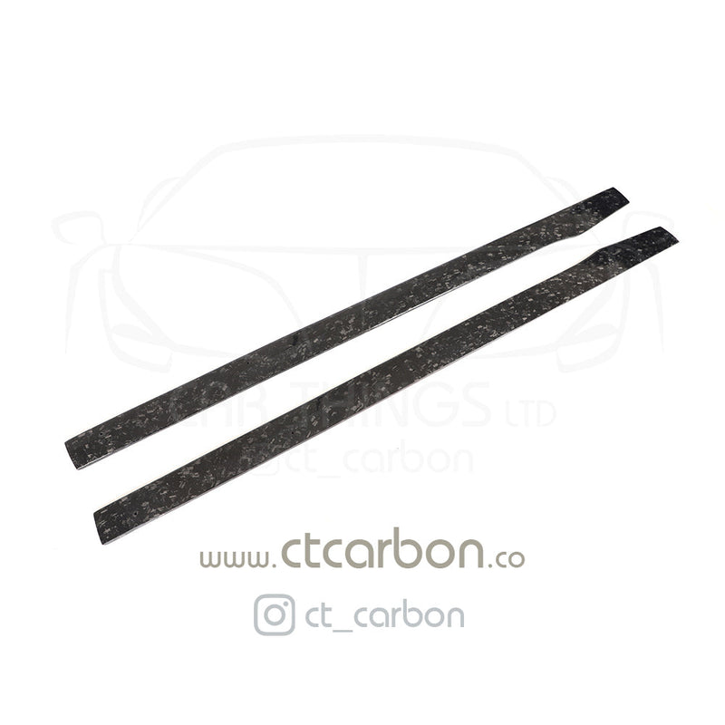 Load image into Gallery viewer, MERCEDES C63/C63S W205 COUPE &amp; SALOON FORGED CARBON FIBRE SIDE SKIRTS - D STYLE - CT Carbon
