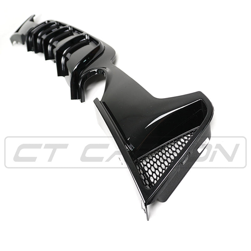 Load image into Gallery viewer, BMW 4 Series F32/F33/F36 Gloss Black Dual Exit Exhaust Diffuser - BLAK BY CT CARBON
