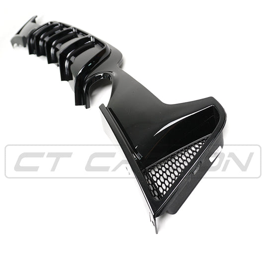 BMW 4 Series F32/F33/F36 Gloss Black Dual Exit Exhaust Diffuser - BLAK BY CT CARBON