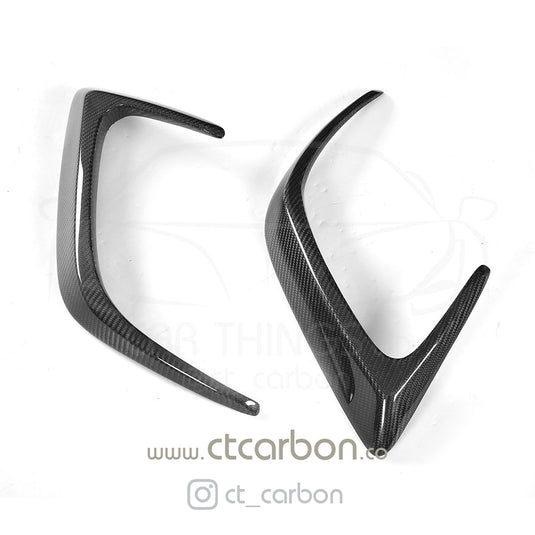 MERCEDES W205 C63 & C63S COUPE 2DR REAR BUMPER CARBON FIBRE CANARDS - CT Carbon