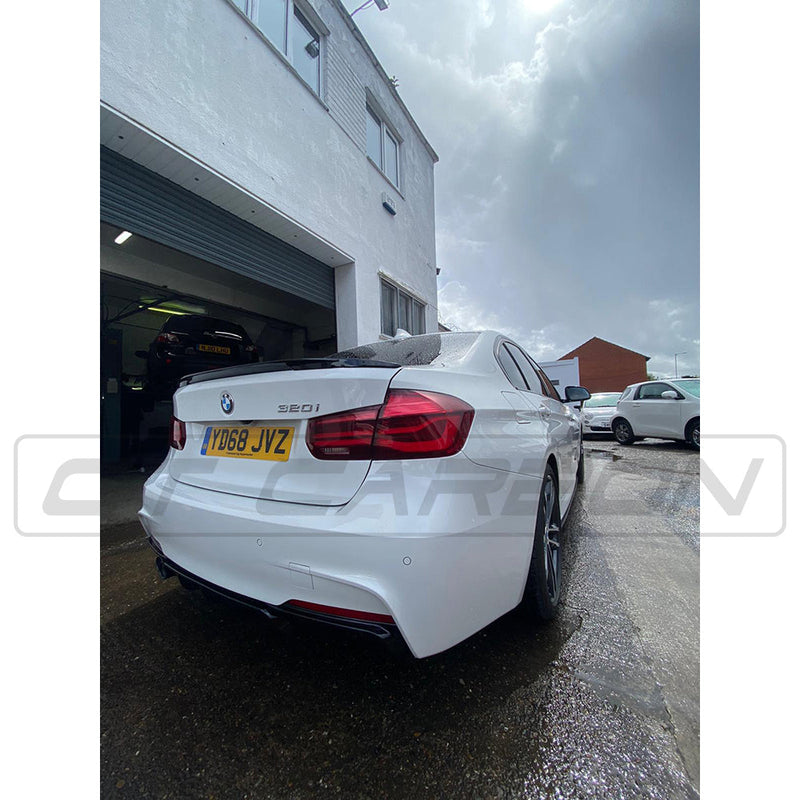 Load image into Gallery viewer, BMW 3 SERIES F30 GLOSS BLACK LEFT EXHAUST DIFFUSER - MP STYLE - BLAK BY CT CARBON
