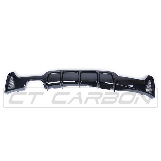 BMW 4 Series F32/F33/F36 Gloss Black Twin Left Exhaust Diffuser - BLAK BY CT CARBON