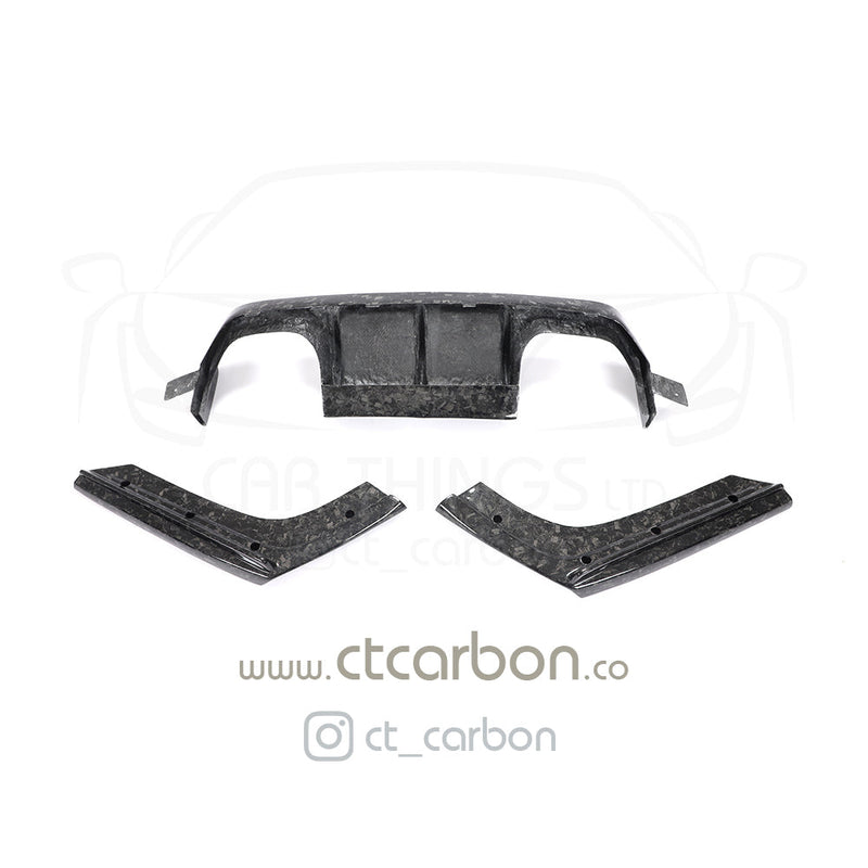 Load image into Gallery viewer, BMW M3/M4 (F80 F82 F83) FORGED CARBON FIBRE DIFFUSER - V STYLE - CT Carbon
