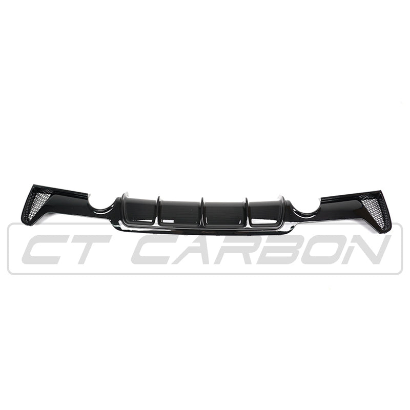 Load image into Gallery viewer, BMW 4 Series F32/F33/F36 Gloss Black Dual Exit Exhaust Diffuser - BLAK BY CT CARBON
