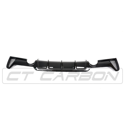 BMW 4 Series F32/F33/F36 Gloss Black Dual Exit Exhaust Diffuser - BLAK BY CT CARBON