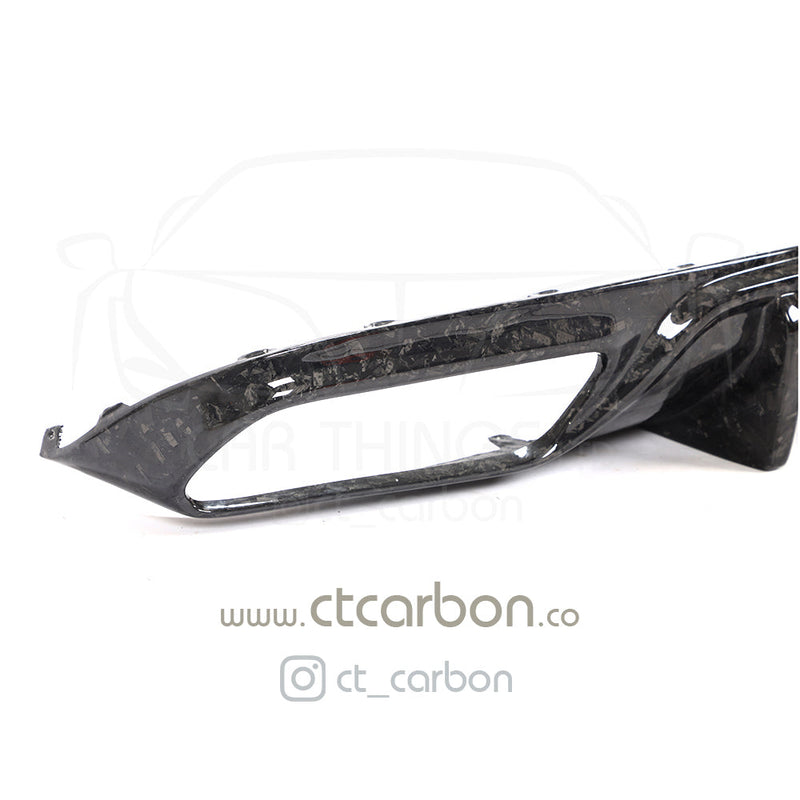 Load image into Gallery viewer, MERCEDES C63/C63S W205 COUPE FORGED CARBON FIBRE DIFFUSER - BIG FIN - CT Carbon
