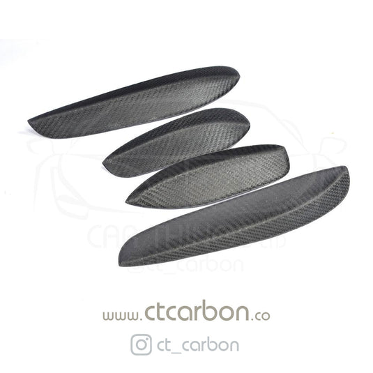 MERCEDES W205 C63 & C63S FRONT BUMPER CARBON FIBRE CANARDS / FINS - CT Carbon