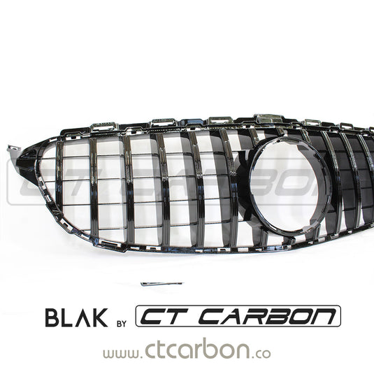 MERCEDES W205 C CLASS 2014-2018 BLACK GRILL (WITHOUT CAMERA) - BLAK BY CT CARBON - CT Carbon