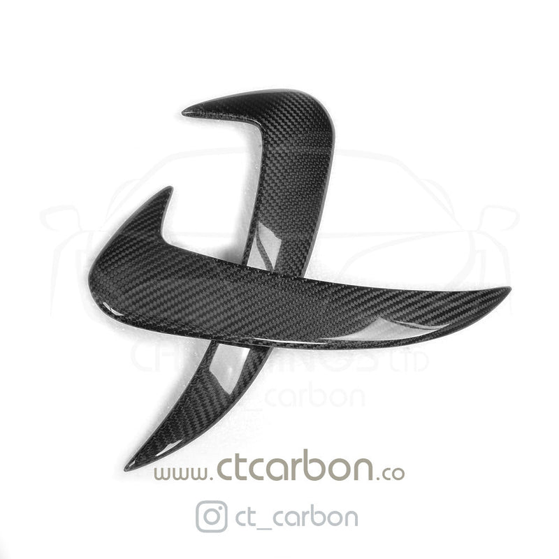 Load image into Gallery viewer, MERCEDES W205 C63 &amp; C43 SALOON REAR BUMPER CARBON FIBRE CANARDS - CT Carbon
