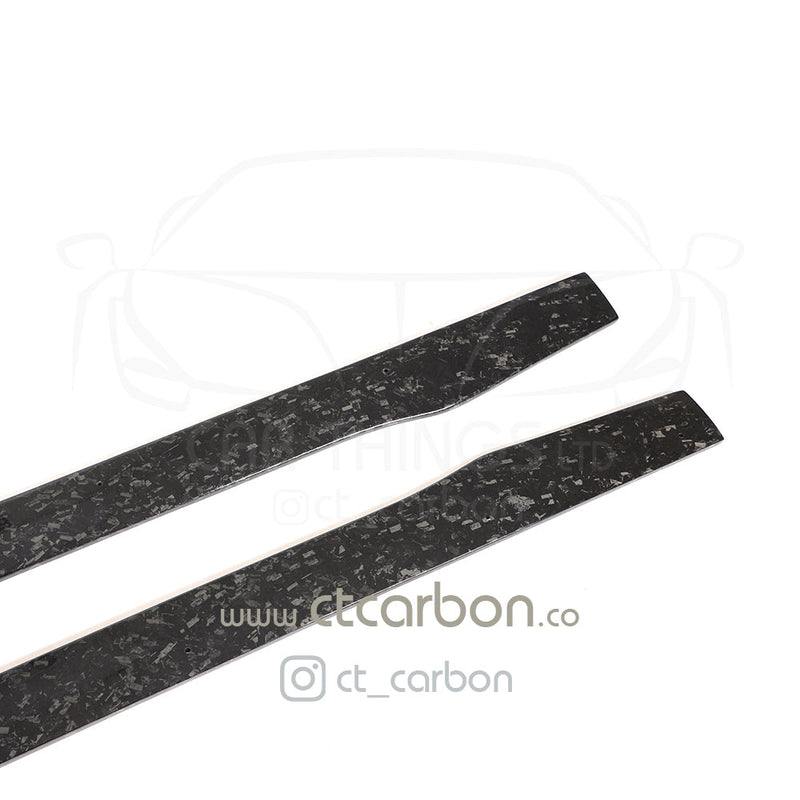 Load image into Gallery viewer, MERCEDES C63/C63S W205 COUPE &amp; SALOON FORGED CARBON FIBRE SIDE SKIRTS - D STYLE - CT Carbon
