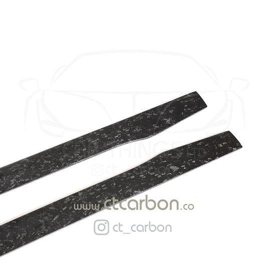 MERCEDES C63/C63S W205 COUPE & SALOON FORGED CARBON FIBRE SIDE SKIRTS - D STYLE - CT Carbon