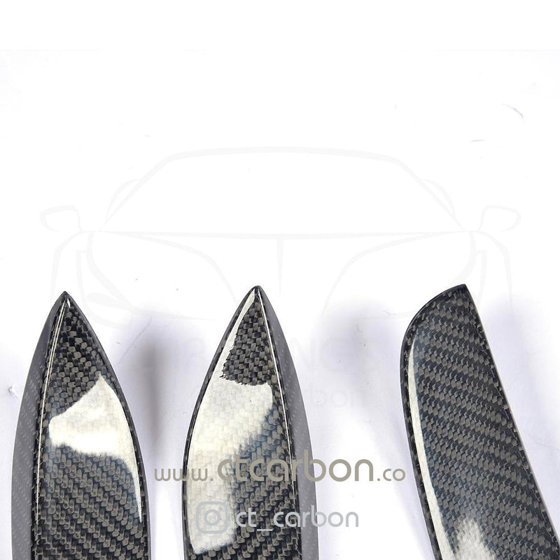 Load image into Gallery viewer, MERCEDES W205 C63 &amp; C63S FRONT BUMPER CARBON FIBRE CANARDS / FINS - CT Carbon
